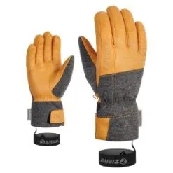 Ziener, Ganghofer Aw Skihandschoenen Heren Tan Bruin