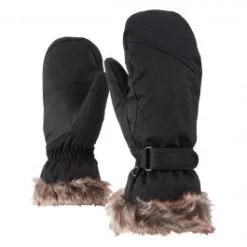 Ziener, Kem Mitten Skiwanten Dames Stru Zwart